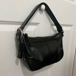 Coach East West Buckle Hobo Leather Handbag Black | Vintage